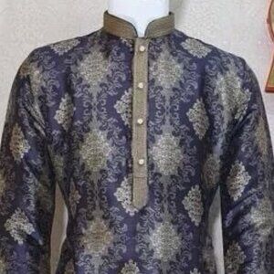 Mens Silk Indian Digital print super soft Kurta Set